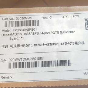 Huawei SmartAX MA5610 MA5616 MA5818 ASPB Board  03020MWT  H838D0ASPB01  H838ASPB